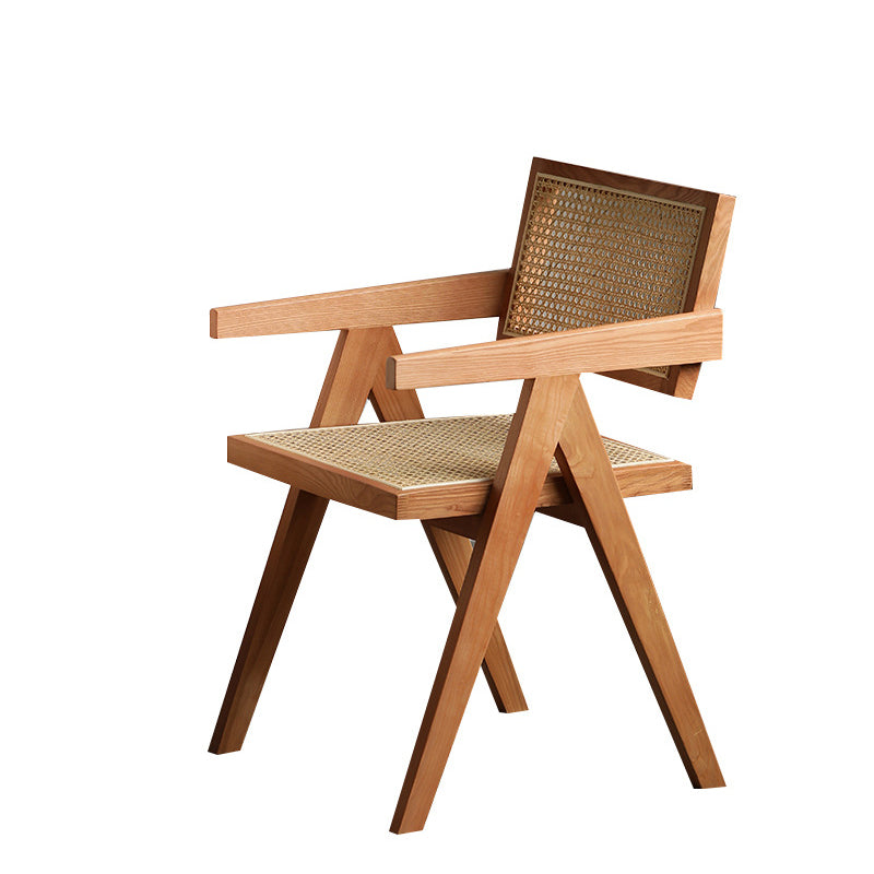 Modern Design Wicker Dining Chairs for Home Arm Open Back Side Chairs