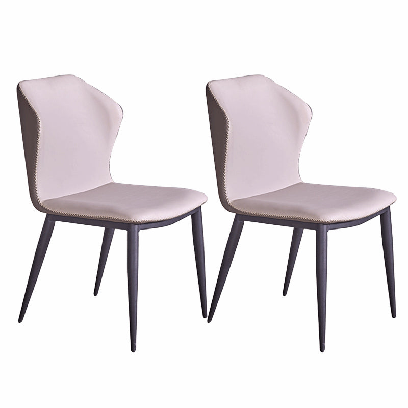 Modern Style Chairs Dining Armless Chair for Kitchen with Metal Legs