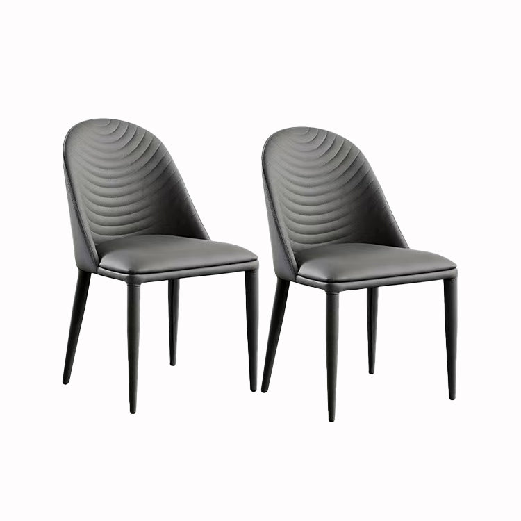 Modern Style Chair Dining Armless Chair for Kitchen with Metal Legs