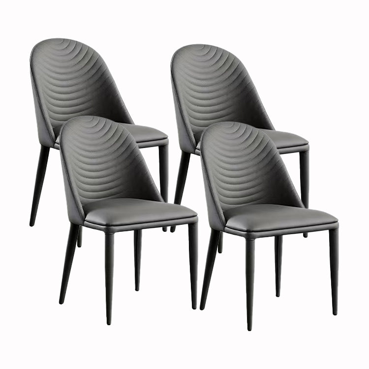 Modern Style Chair Dining Armless Chair for Kitchen with Metal Legs