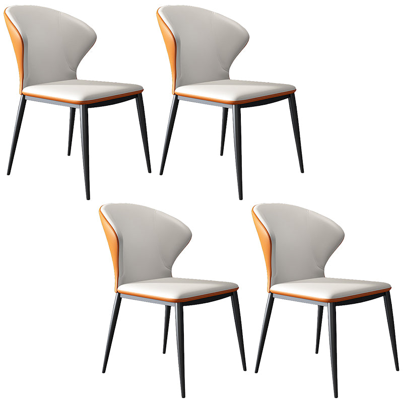 Modern Style Chairs Dining Armless Chairs for Kitchen with Metal Legs