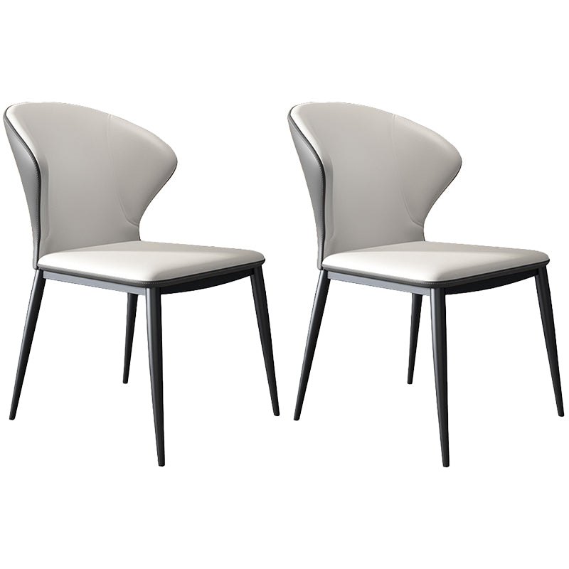 Modern Style Chairs Dining Armless Chairs for Kitchen with Metal Legs