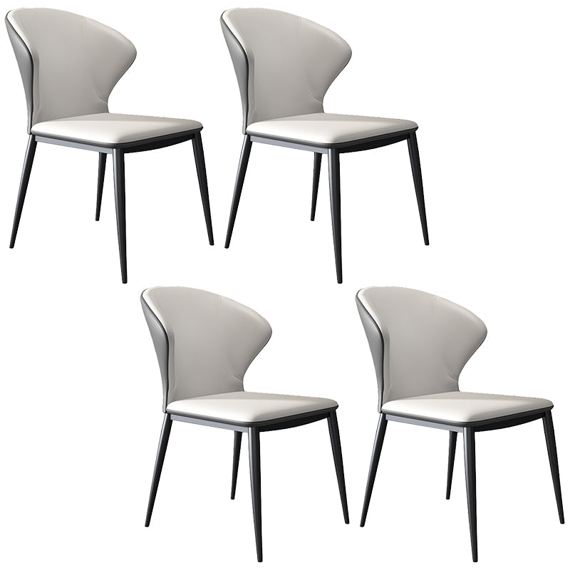 Modern Style Chairs Dining Armless Chairs for Kitchen with Metal Legs