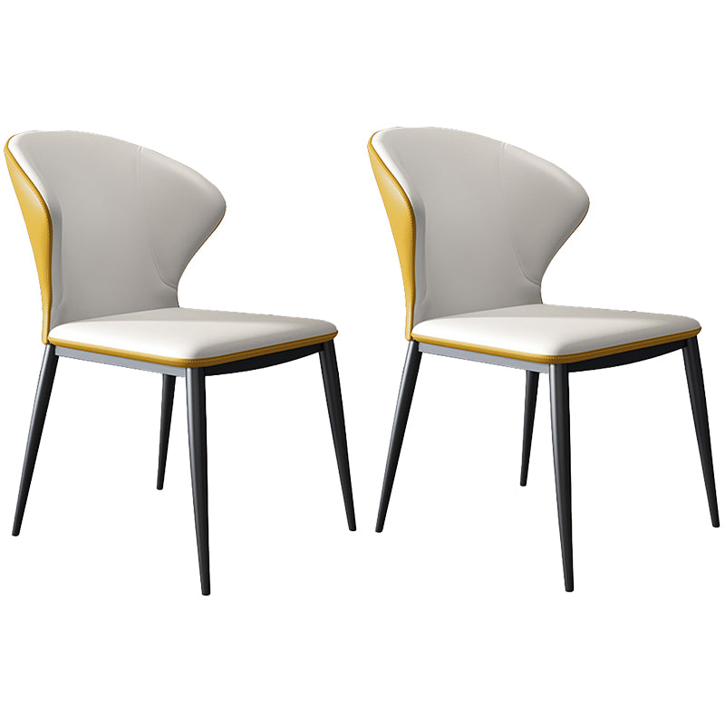 Modern Style Chairs Dining Armless Chairs for Kitchen with Metal Legs