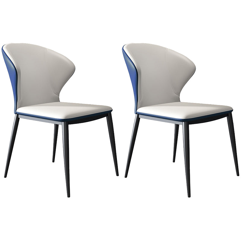 Modern Style Chairs Dining Armless Chairs for Kitchen with Metal Legs