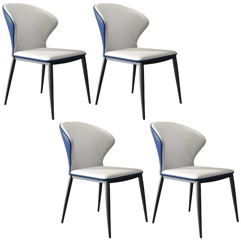 Modern Style Chairs Dining Armless Chairs for Kitchen with Metal Legs