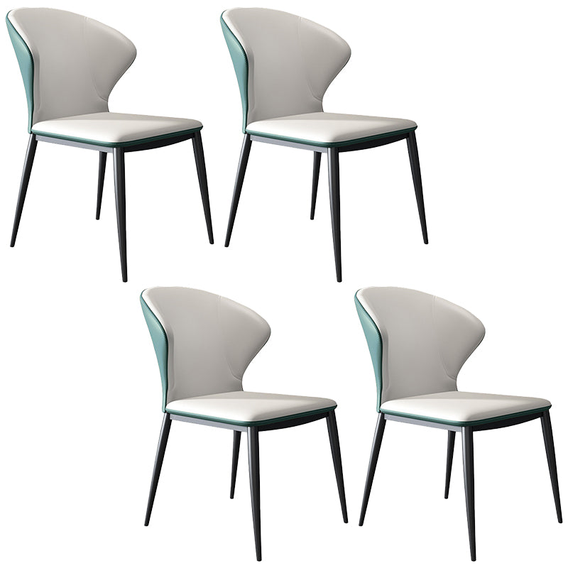 Modern Style Chairs Dining Armless Chairs for Kitchen with Metal Legs