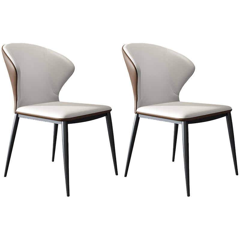 Modern Style Chairs Dining Armless Chairs for Kitchen with Metal Legs