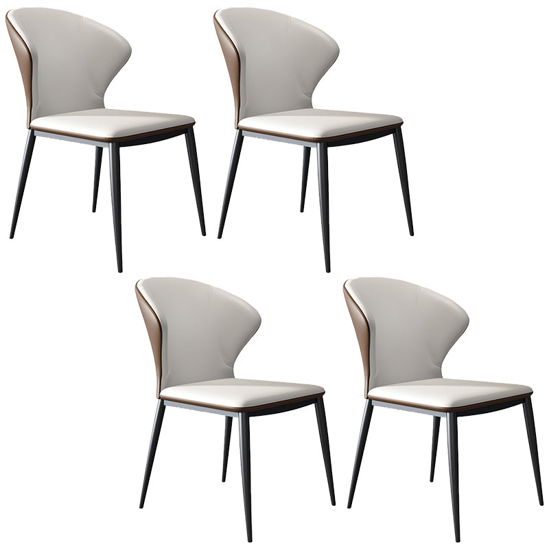 Modern Style Chairs Dining Armless Chairs for Kitchen with Metal Legs