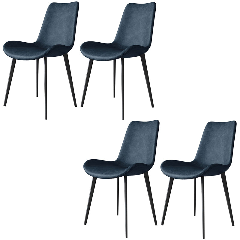 Modern Style Chair Dining Armless Chairs for Kitchen with Metal Legs