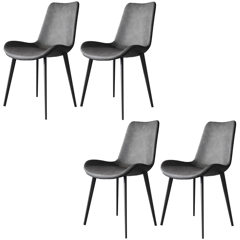 Modern Style Chair Dining Armless Chairs for Kitchen with Metal Legs