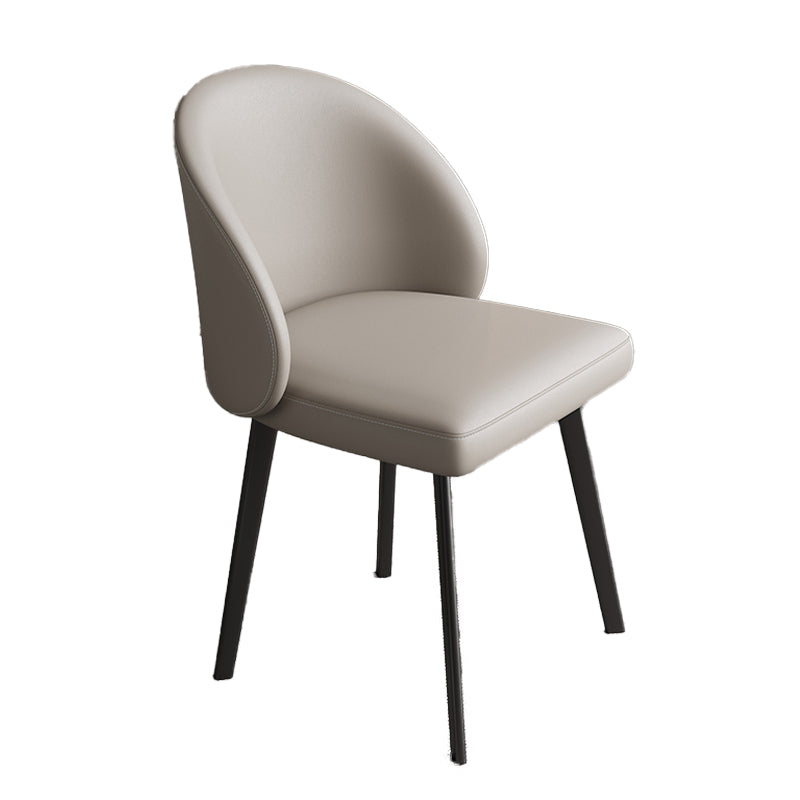 Contemporary Style Chair Dining Armless Chairs for Kitchen with Metal Legs