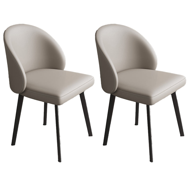 Contemporary Style Chair Dining Armless Chairs for Kitchen with Metal Legs