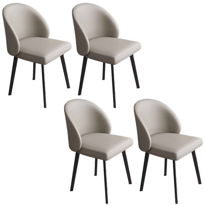 Contemporary Style Chair Dining Armless Chairs for Kitchen with Metal Legs