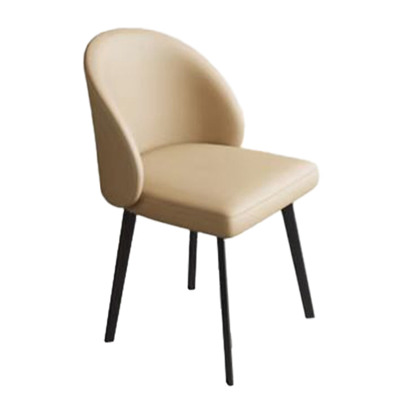 Contemporary Style Chair Dining Armless Chairs for Kitchen with Metal Legs