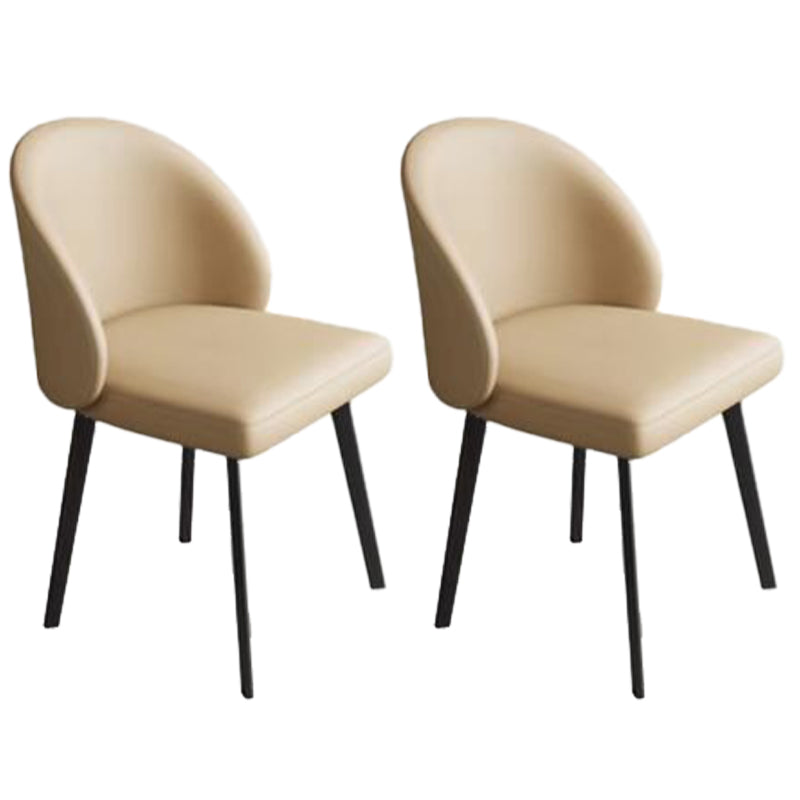 Contemporary Style Chair Dining Armless Chairs for Kitchen with Metal Legs