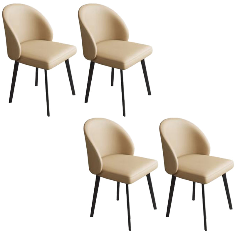 Contemporary Style Chair Dining Armless Chairs for Kitchen with Metal Legs