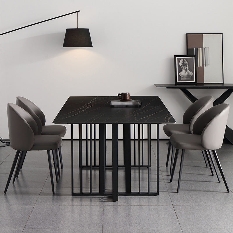 Contemporary Style Chair Dining Armless Chairs for Kitchen with Metal Legs