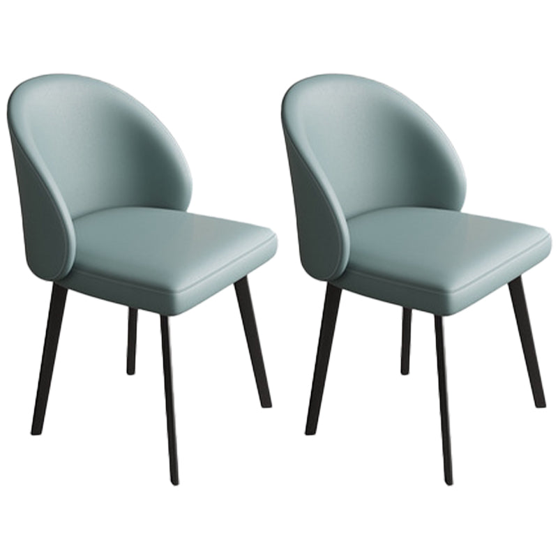 Contemporary Style Chair Dining Armless Chairs for Kitchen with Metal Legs