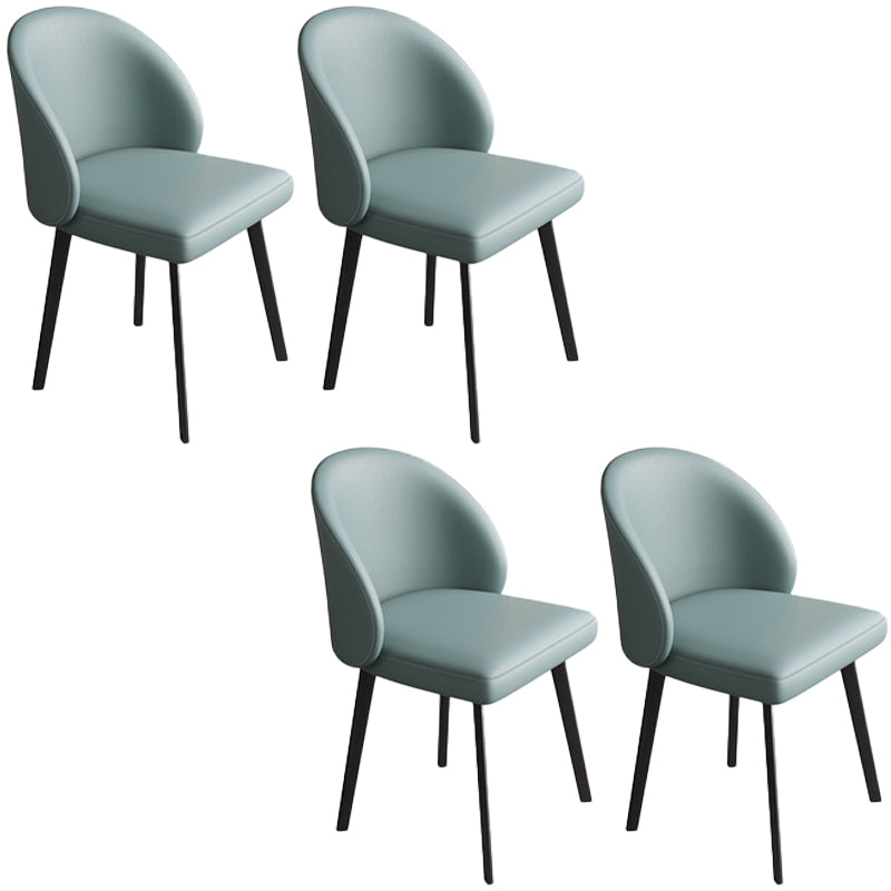 Contemporary Style Chair Dining Armless Chairs for Kitchen with Metal Legs