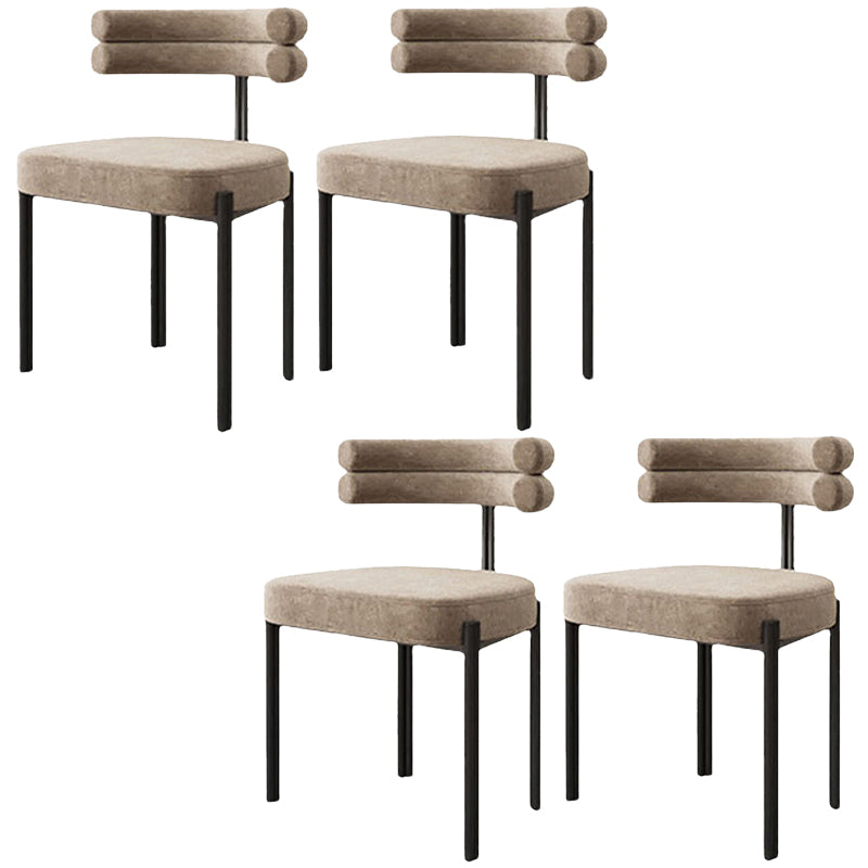 Contemporary Style Upholstered Side Chairs Open Back Dining Side Chair