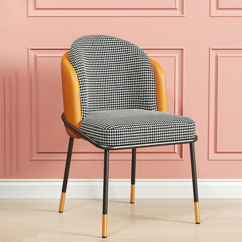 Scandinavian Upholstered Fabric Dining Side Chair Solid Back Chair