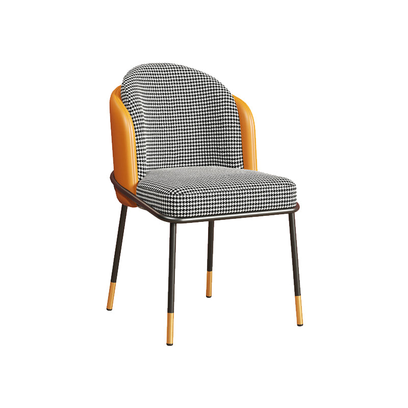 Scandinavian Upholstered Fabric Dining Side Chair Solid Back Chair