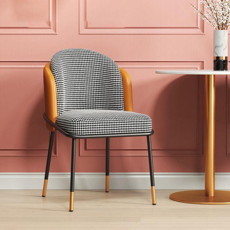 Scandinavian Upholstered Fabric Dining Side Chair Solid Back Chair