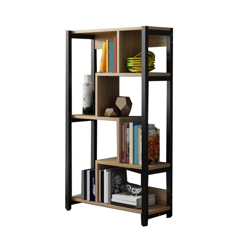 Modern Style Wood Bookcase Open Back Bookshelf for Home Office