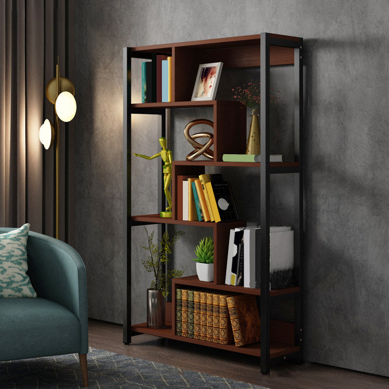 Modern Style Wood Bookcase Open Back Bookshelf for Home Office