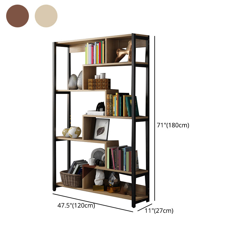 Modern Style Wood Bookcase Open Back Bookshelf for Home Office