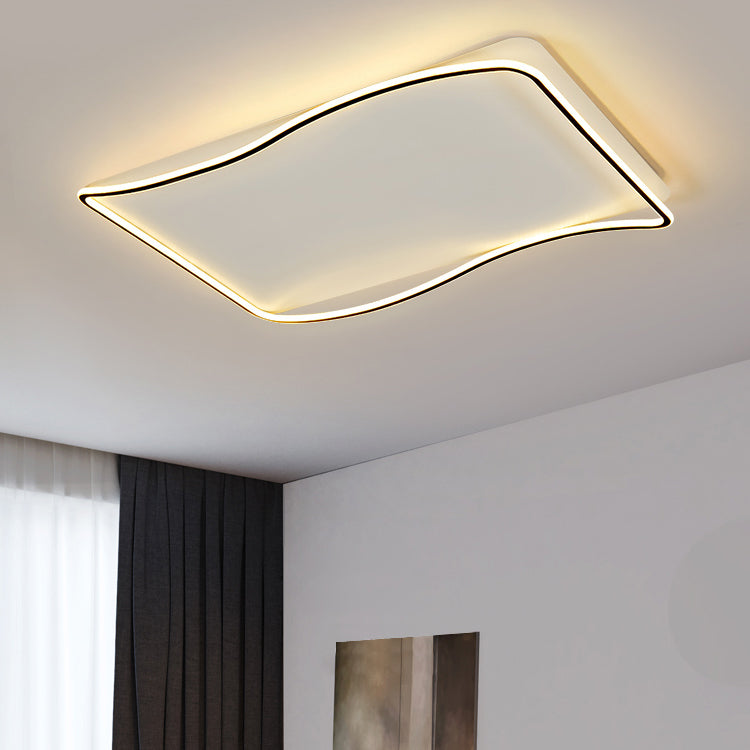 Geometry Shape LED Ceiling Lamp Modern Iron 1 Light Flush Mount for Living Room