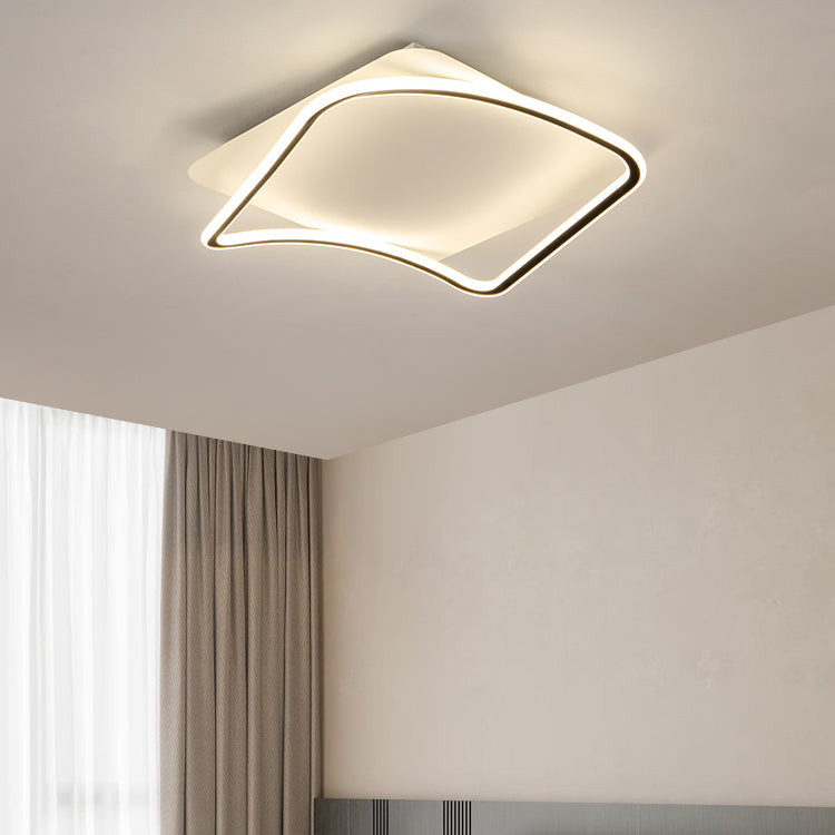 Geometry Shape LED Ceiling Lamp Modern Iron 1 Light Flush Mount for Living Room