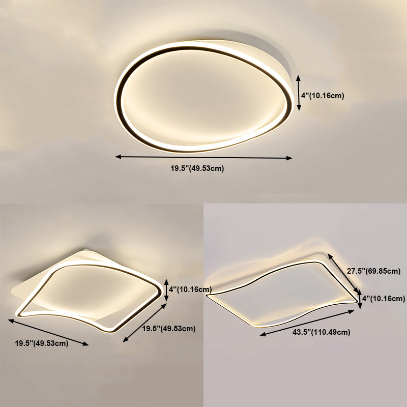 Geometry Shape LED Ceiling Lamp Modern Iron 1 Light Flush Mount for Living Room