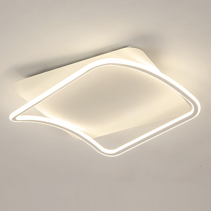 Geometry Shape LED Ceiling Lamp Modern Iron 1 Light Flush Mount for Living Room