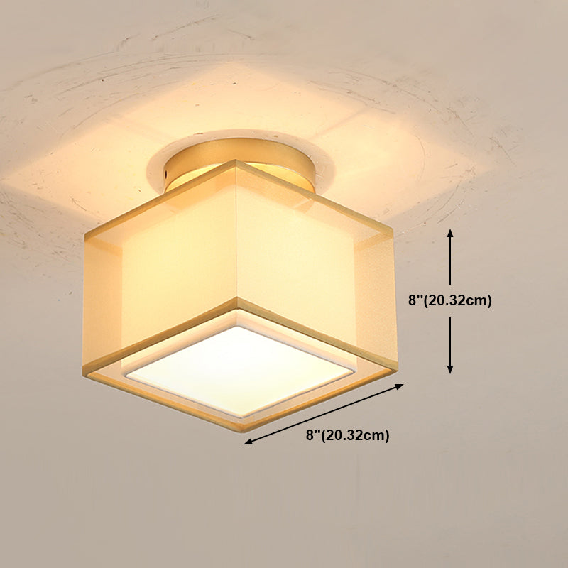 Traditional Style Geometric Ceiling Light Fixture Fabric Ceiling Mounted Light