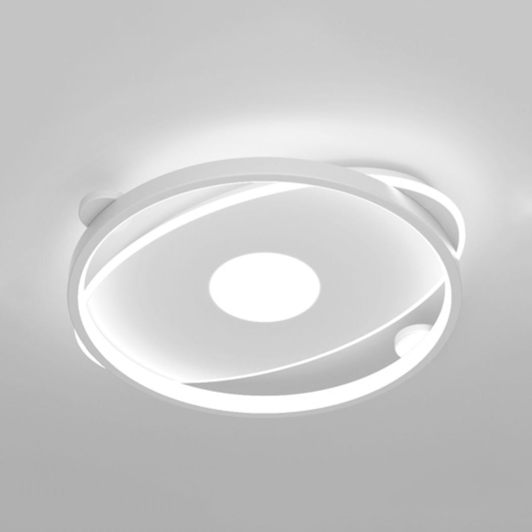 White Ring LED Flush Mounted Ceiling Lights Contemporary Lighting Fixture for Living Room