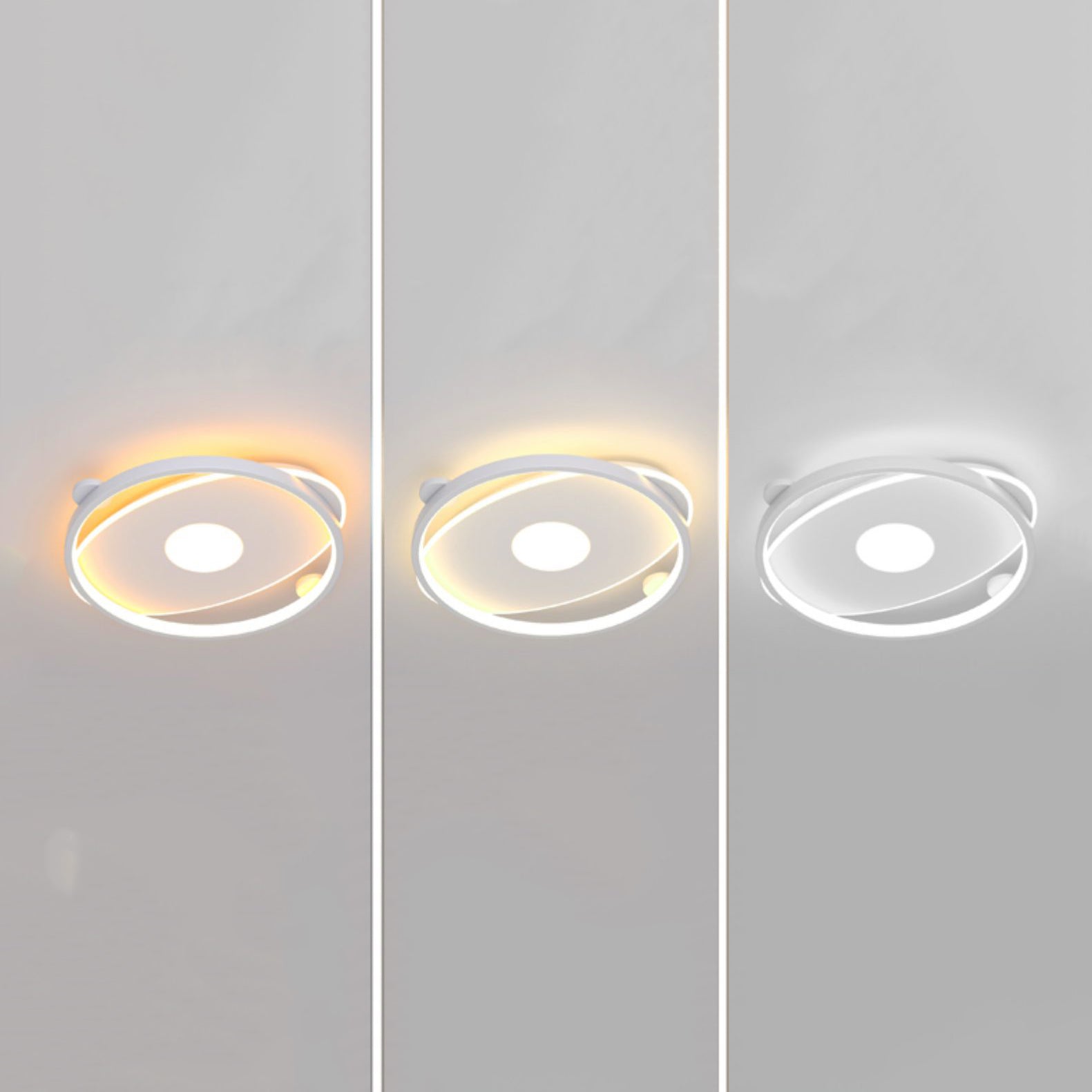 White Ring LED Flush Mounted Ceiling Lights Contemporary Lighting Fixture for Living Room