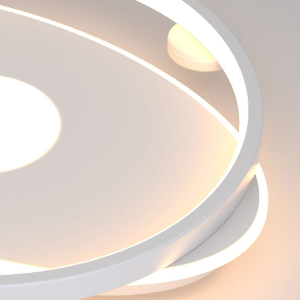 White Ring LED Flush Mounted Ceiling Lights Contemporary Lighting Fixture for Living Room