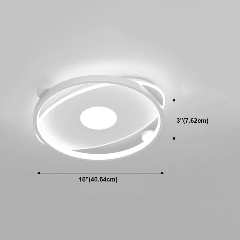 White Ring LED Flush Mounted Ceiling Lights Contemporary Lighting Fixture for Living Room