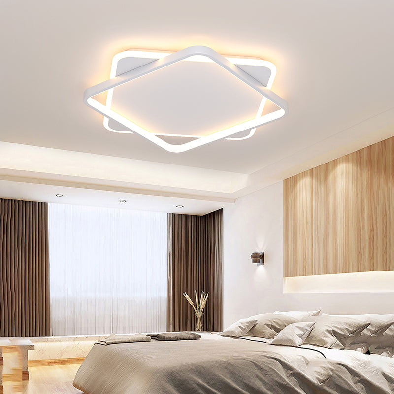 Square LED Flush Mounted Ceiling Light Contemporary Lighting Fixture for Living Room