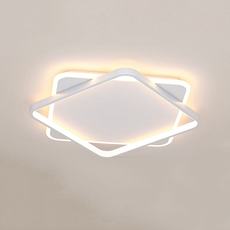 Square LED Flush Mounted Ceiling Light Contemporary Lighting Fixture for Living Room