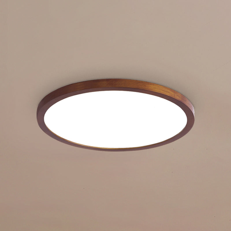 Geometry Shape LED Ceiling Lamp Modern Wood 1 Light Flush Mount for Bedroom