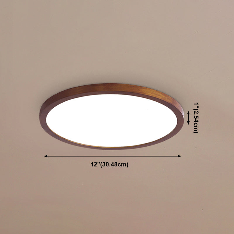 Geometry Shape LED Ceiling Lamp Modern Wood 1 Light Flush Mount for Bedroom