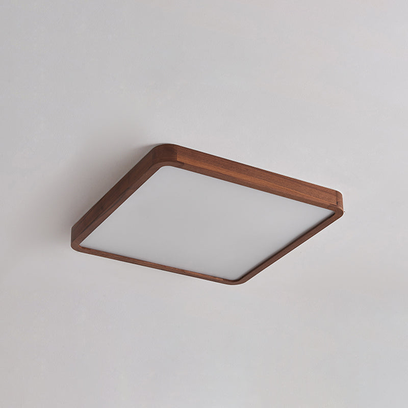 Geometry Shape LED Ceiling Lamp Modern Wood 1 Light Flush Mount for Balcony