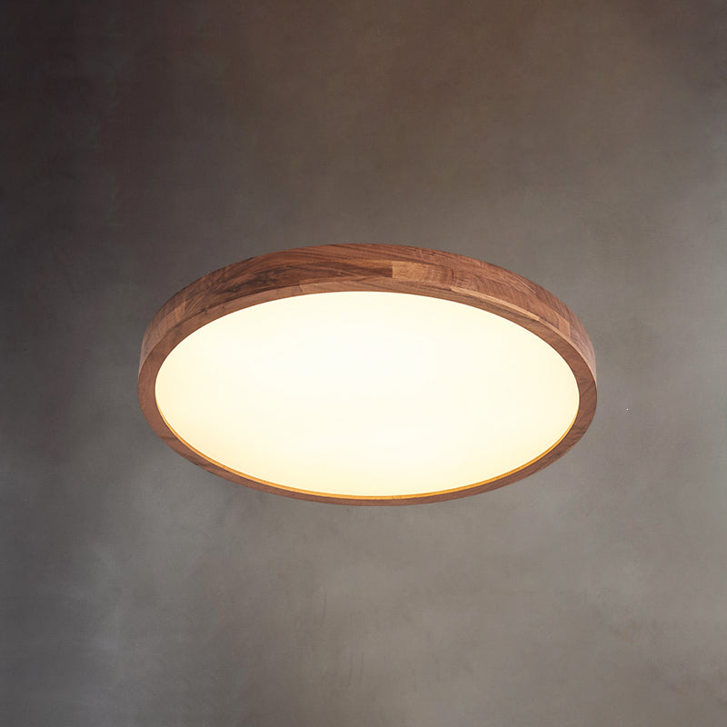 Geometry Shape LED Ceiling Lamp Modern Wood 1 Light Flush Mount for Balcony