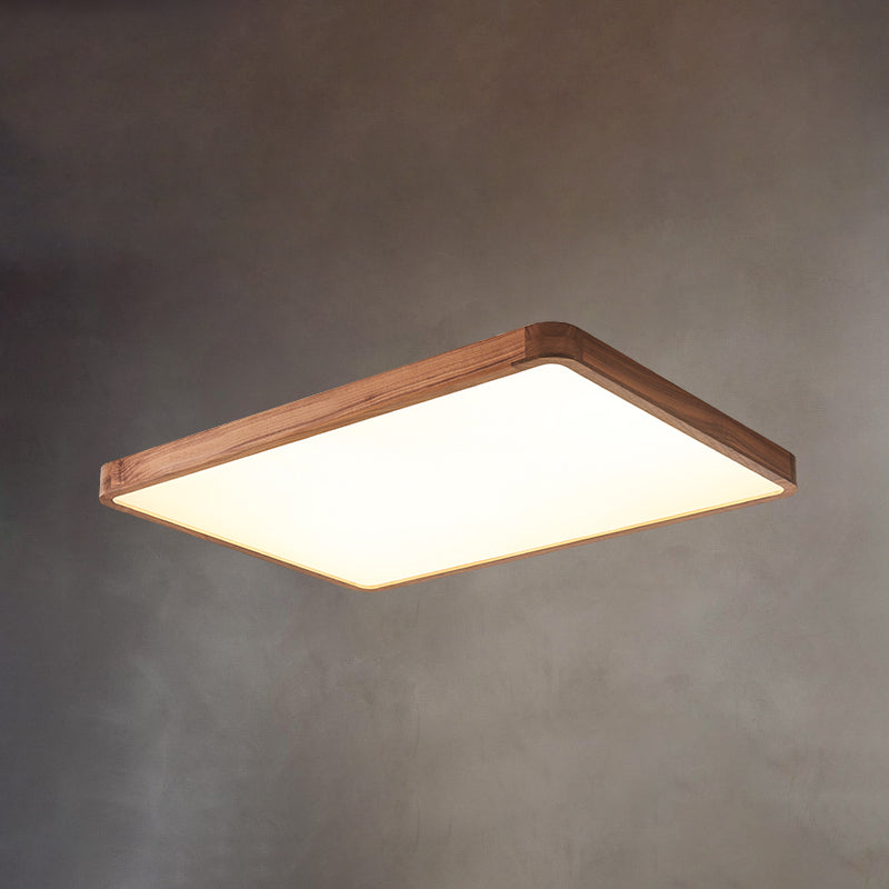 Geometry Shape LED Ceiling Lamp Modern Wood 1 Light Flush Mount for Balcony