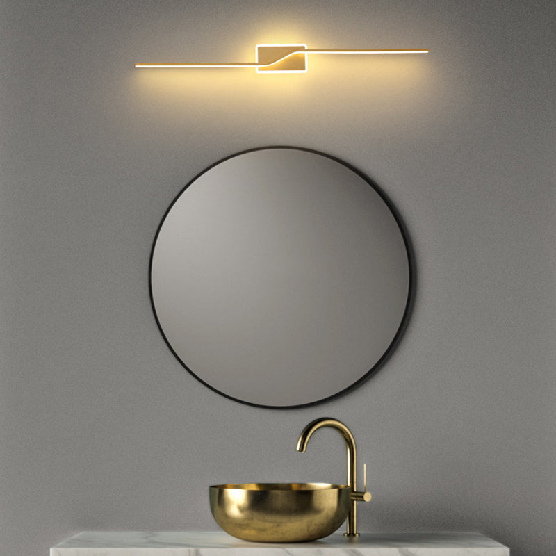 Modern Simple Metal Vanity Light Strip Shape Vanity Lamp with Silica Gel Shade for Bedroom