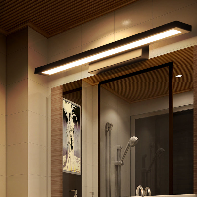 Modern Black Mirror Front Light LED Vanity Light with Acrylic Shade for Bathroom