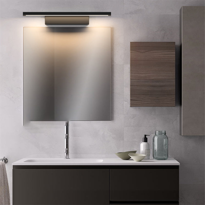 Modern Black Mirror Front Light LED Vanity Light with Acrylic Shade for Bathroom